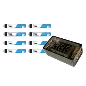 画像: BETAFPV 65S テスター+バッテリーセット PH2.0 300mAh 1S 30C Battery(8PCS)【19925】