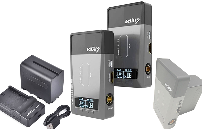 画像1: VAXIS ワイヤレス映像転送システム【１年間メーカー保証】ATOM-500-SDI【バッテリー・充電器付き】【18429】 (1)